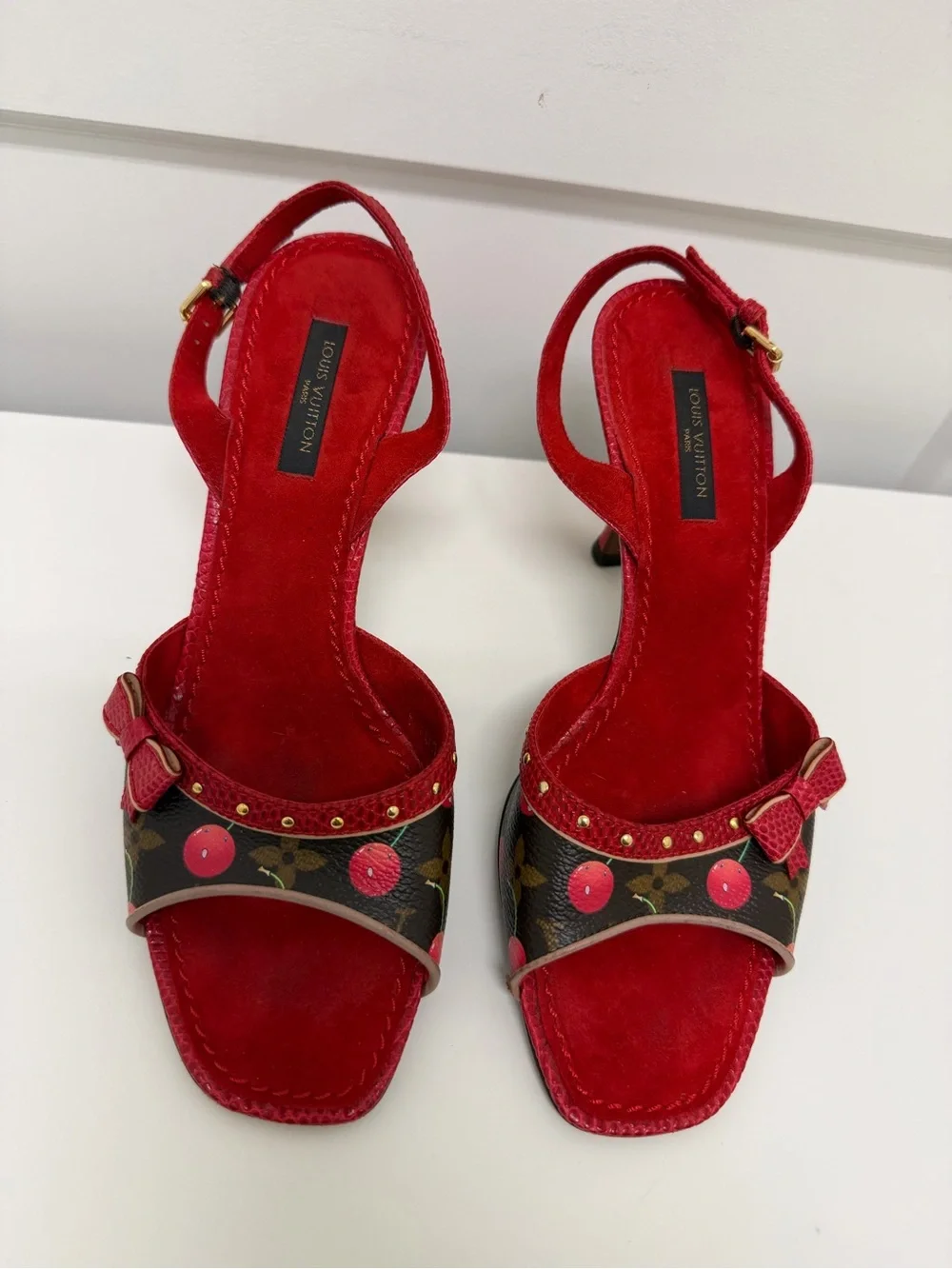 Rare Louis Vuitton x Takashi Murakami iconic Cherry bow heels (EU 37/ US 7)